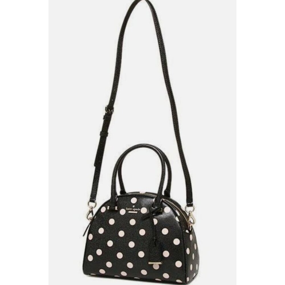 Kate‎ Spade New York Black & Light Pink Polka Dot Leather Crossbody Bag